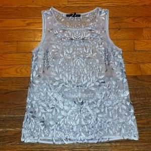 White House Black Market Silver Mesh Tank